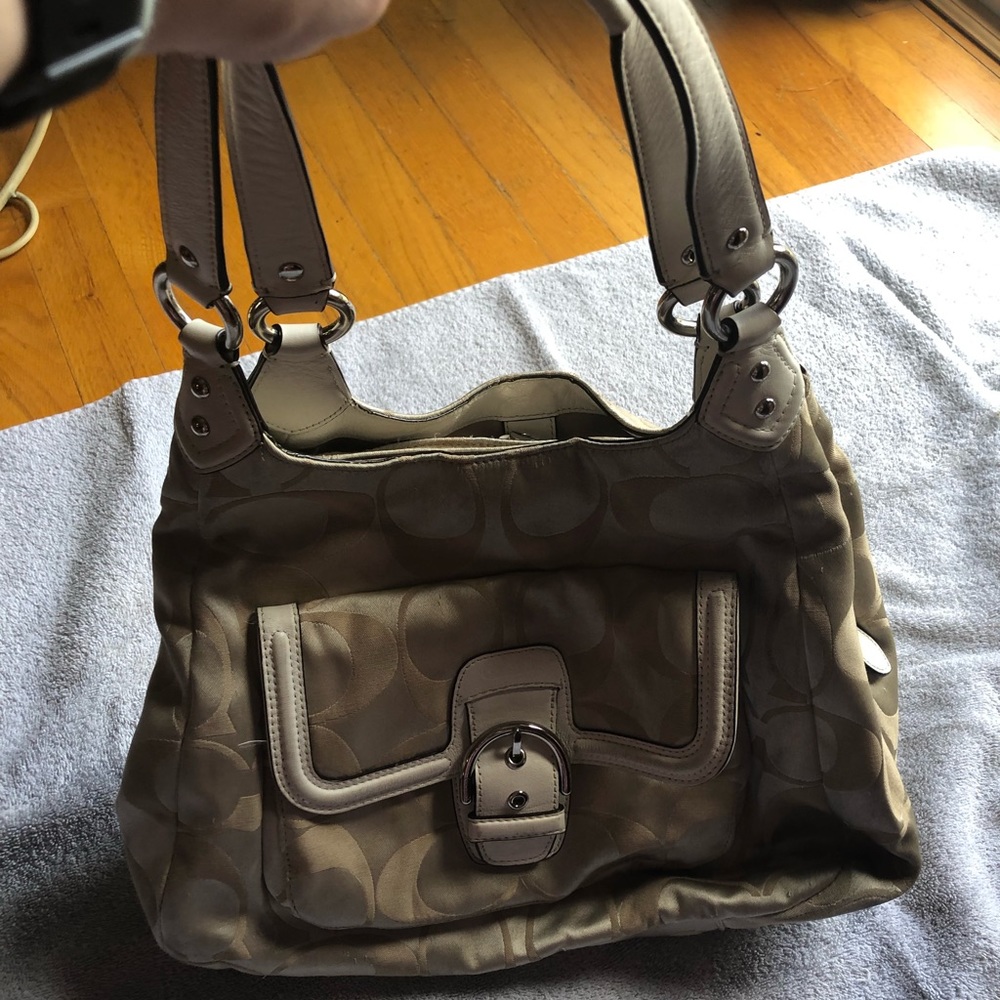 Tan Coach bag
